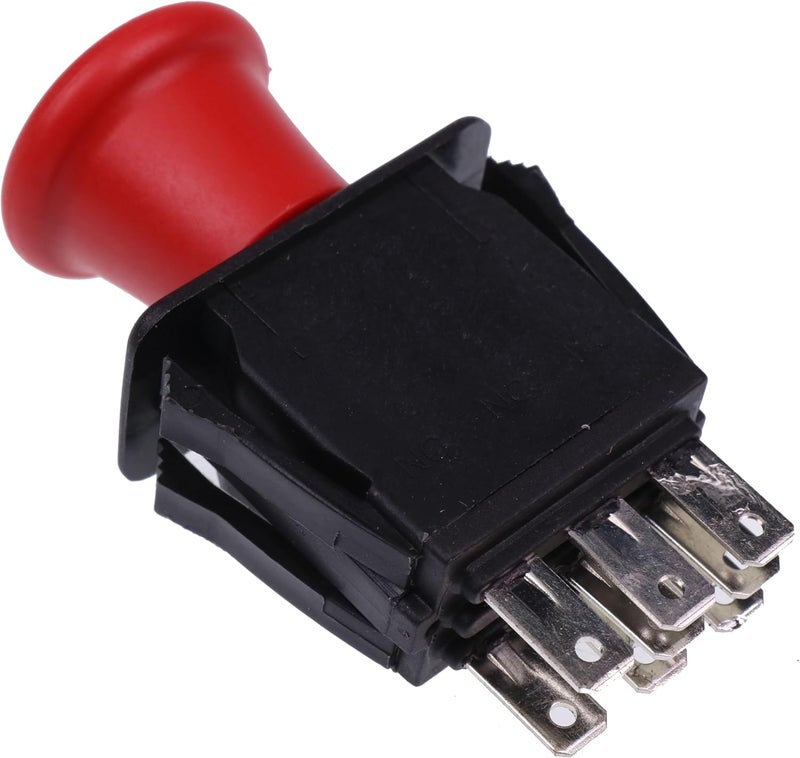 Demfec 8 Terminals 10 AMP Clutch PTO Switch Compatible with Bobcat Jacobsen Dixie Chopper Most Units 2721505 4174684 500016 430-528 Rotary 110-9657A Delta 6204-322 MTD 725-07534 Red - Image 3